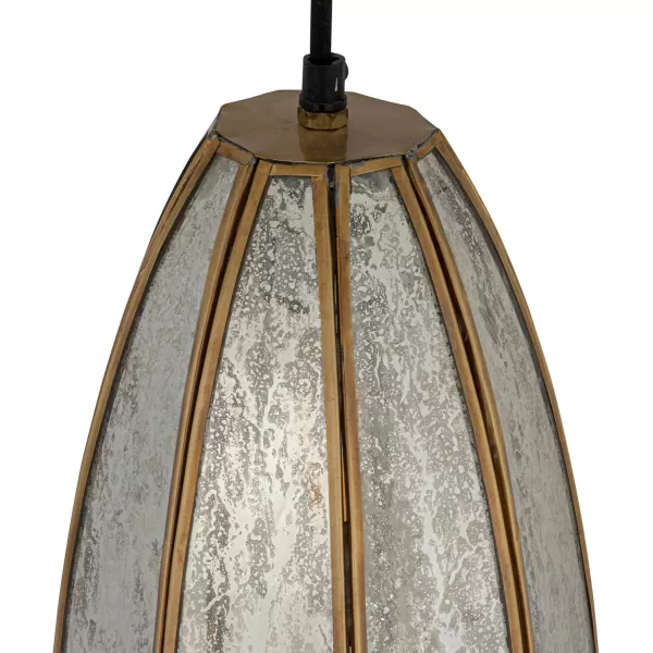 Creative CoOp Antiqued Mirrored Mercury Glass Pendant with Gold Diamond Framework DesignFramework Design