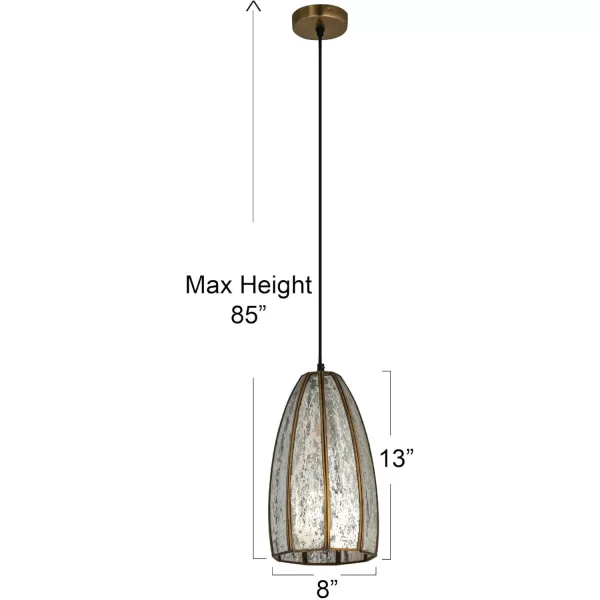 Creative CoOp Antiqued Mirrored Mercury Glass Pendant with Gold Diamond Framework DesignFramework Design