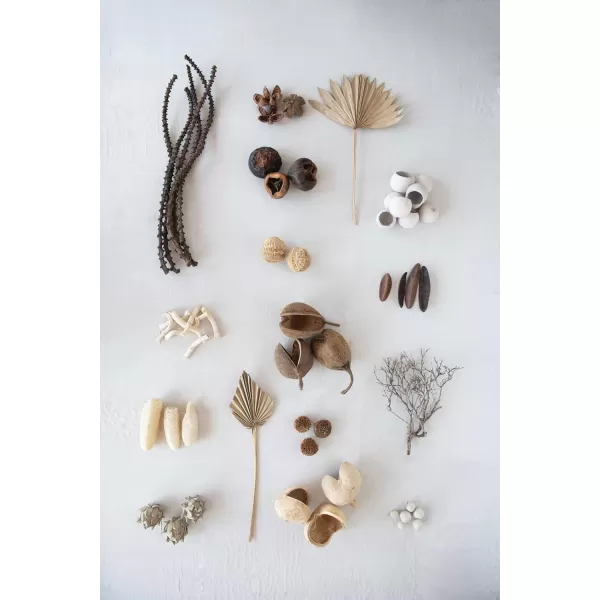 Creative CoOp Approximately 3quot H Handmade Dried Natural Leaf Bag Contains 13 Pieces Palm Lead Artichoke OffWhite CountCauliflower Root