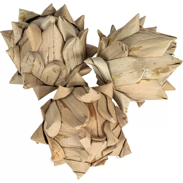 Creative CoOp Approximately 3quot H Handmade Dried Natural Leaf Bag Contains 13 Pieces Palm Lead Artichoke OffWhite CountPalm Leaf Artichoke