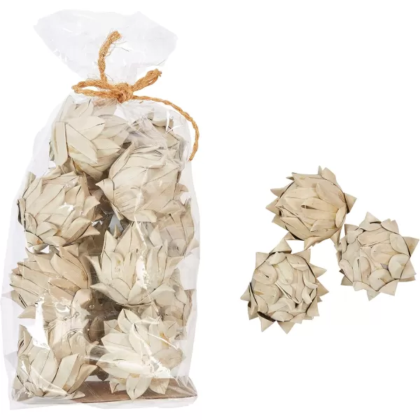 Creative CoOp Approximately 3quot H Handmade Dried Natural Leaf Bag Contains 13 Pieces Palm Lead Artichoke OffWhite CountPalm Leaf Artichoke