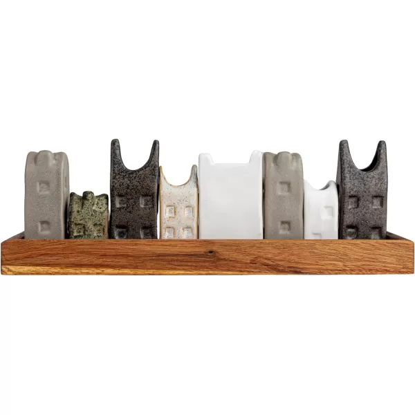 Creative CoOp Bohemian HouseShaped Stoneware Vase Set Multicolor Set of 8