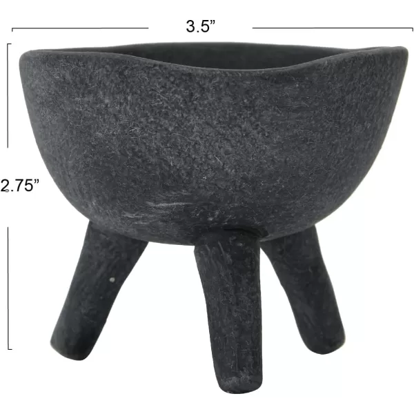 Creative CoOp Boho Terracotta Footed Planter with Organic Edge Matte TaupeMatte Black