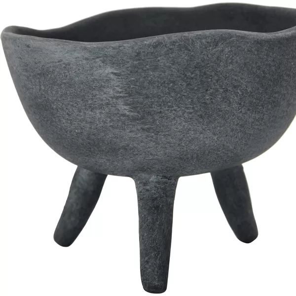Creative CoOp Boho Terracotta Footed Planter with Organic Edge Matte TaupeMatte Black