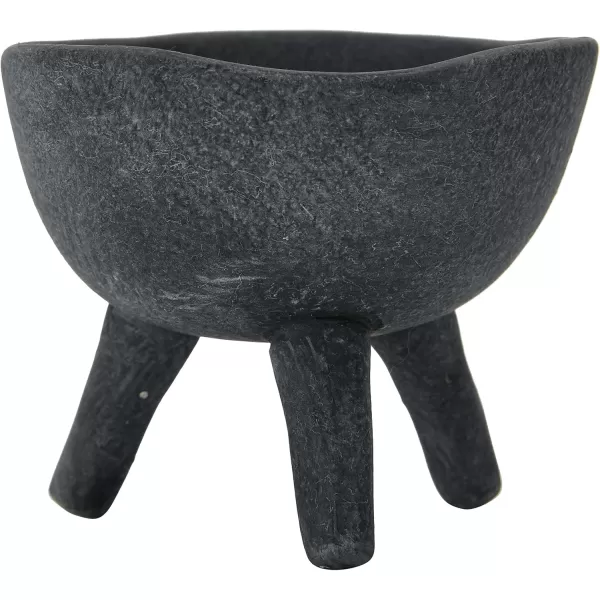 Creative CoOp Boho Terracotta Footed Planter with Organic Edge Matte TaupeMatte Black
