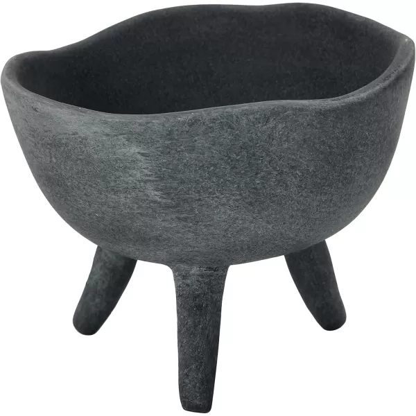 Creative CoOp Boho Terracotta Footed Planter with Organic Edge Matte TaupeMatte Black