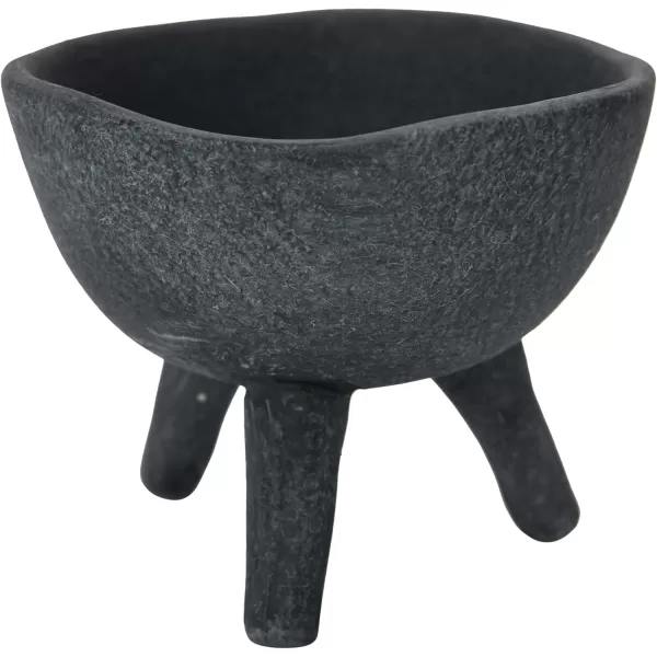 Creative CoOp Boho Terracotta Footed Planter with Organic Edge Matte TaupeMatte Black