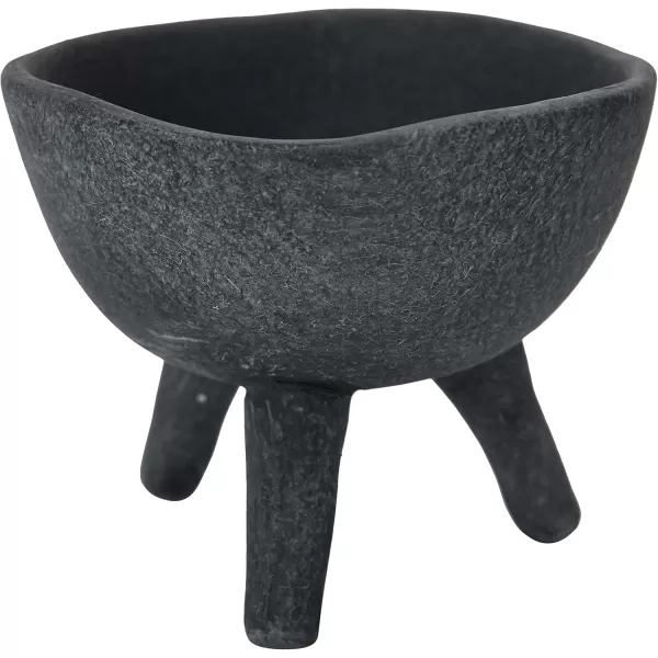 Creative CoOp Boho Terracotta Footed Planter with Organic Edge Matte TaupeMatte Black