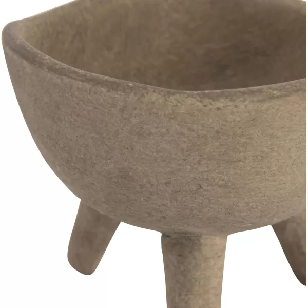 Creative CoOp Boho Terracotta Footed Planter with Organic Edge Matte TaupeTaupe