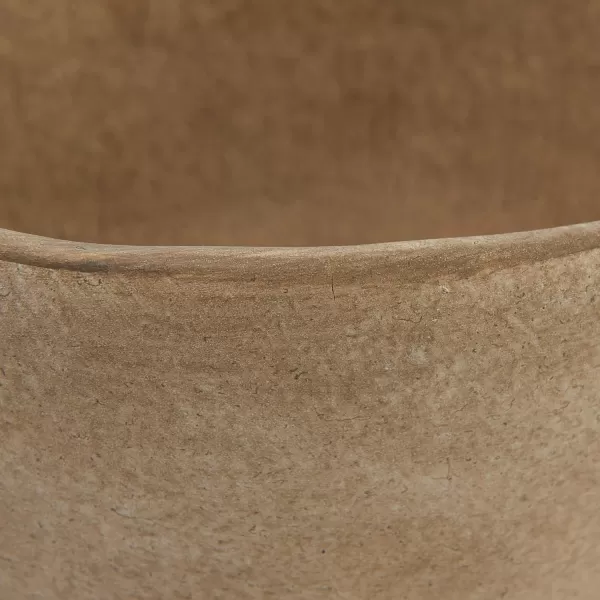 Creative CoOp Boho Terracotta Footed Planter with Organic Edge Matte TaupeTaupe