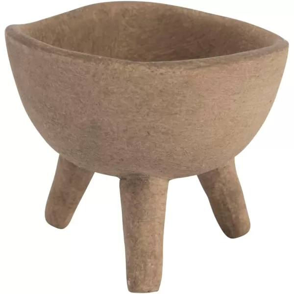 Creative CoOp Boho Terracotta Footed Planter with Organic Edge Matte TaupeTaupe