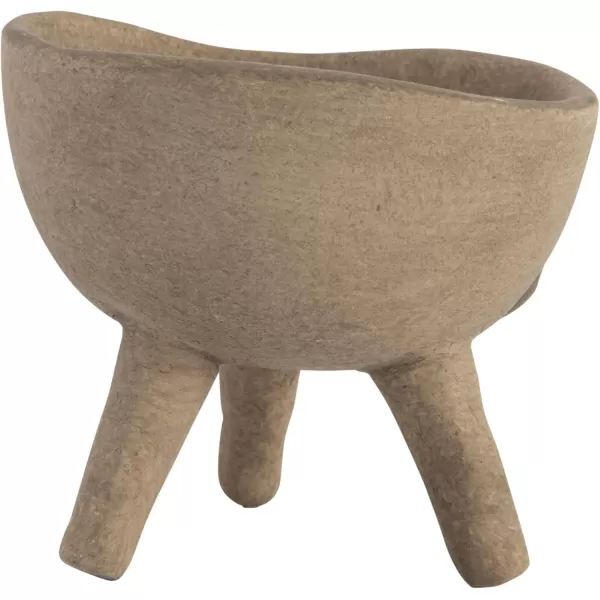 Creative CoOp Boho Terracotta Footed Planter with Organic Edge Matte TaupeTaupe