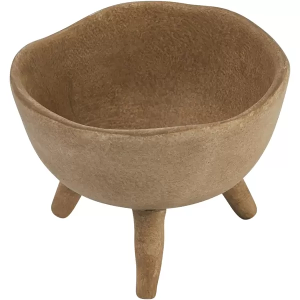 Creative CoOp Boho Terracotta Footed Planter with Organic Edge Matte TaupeTaupe