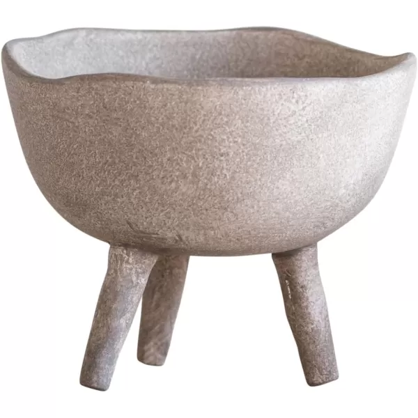 Creative CoOp Boho Terracotta Footed Planter with Organic Edge Matte TaupeTaupe