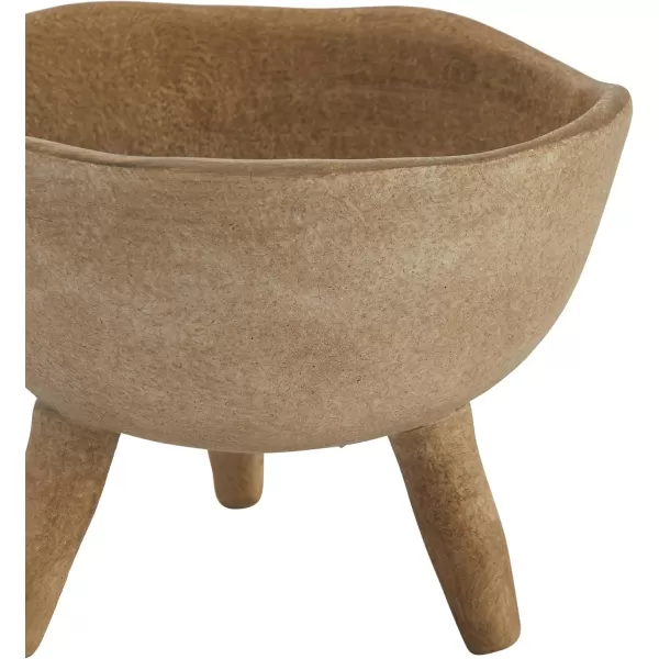 Creative CoOp Boho Terracotta Footed Planter with Organic Edge Matte TaupeTaupe