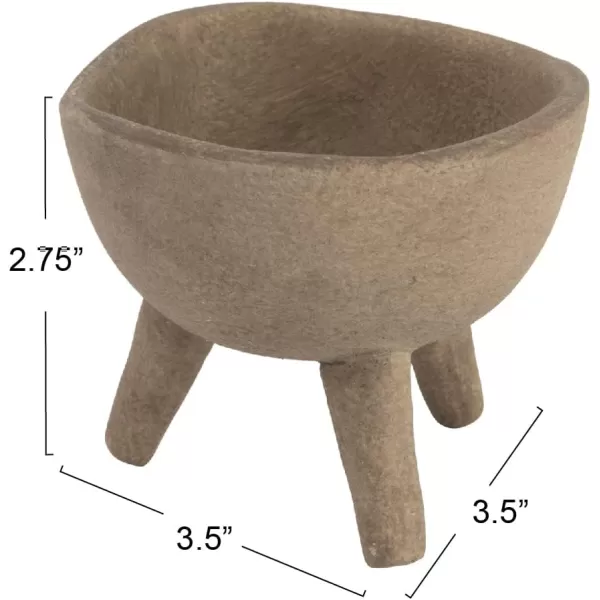 Creative CoOp Boho Terracotta Footed Planter with Organic Edge Matte TaupeTaupe
