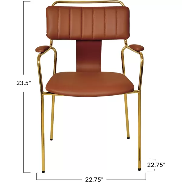 Creative CoOp Brown Fabric Upholstered Dining Chair Set of 2