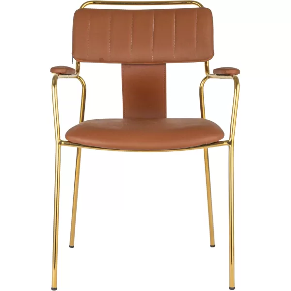 Creative CoOp Brown Fabric Upholstered Dining Chair Set of 2