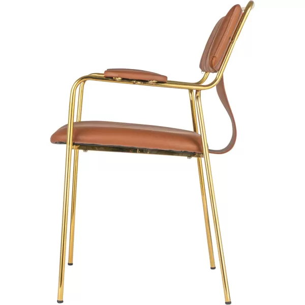 Creative CoOp Brown Fabric Upholstered Dining Chair Set of 2