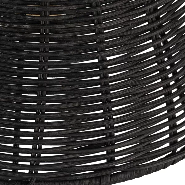 Creative CoOp Coastal Adjustable Wall Sconce with Black Rattan Shade Antique Brass FinishAntique BrassBlack