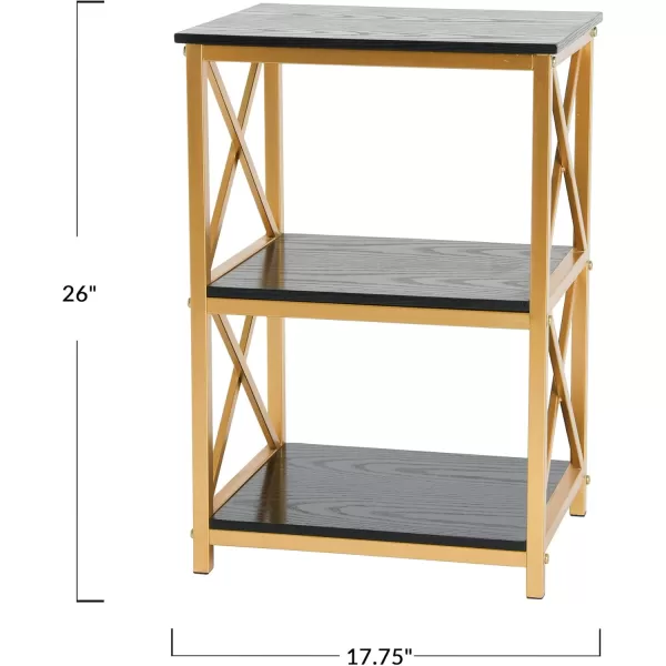 Creative CoOp Crossline Side Table Black and Gold