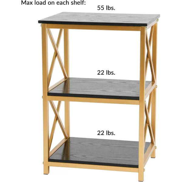 Creative CoOp Crossline Side Table Black and Gold