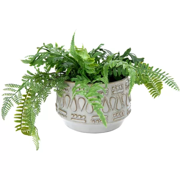 Creative CoOp DF2979 Embossed Stoneware Reactive Glaze Finish Holds 4quot PotEach one Will Vary Planter Green
