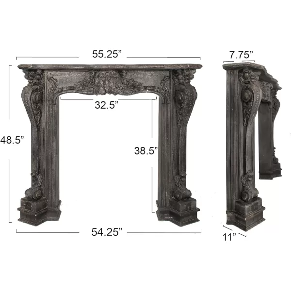 Creative CoOp Decorative Wood Fireplace MantelBlackBlack
