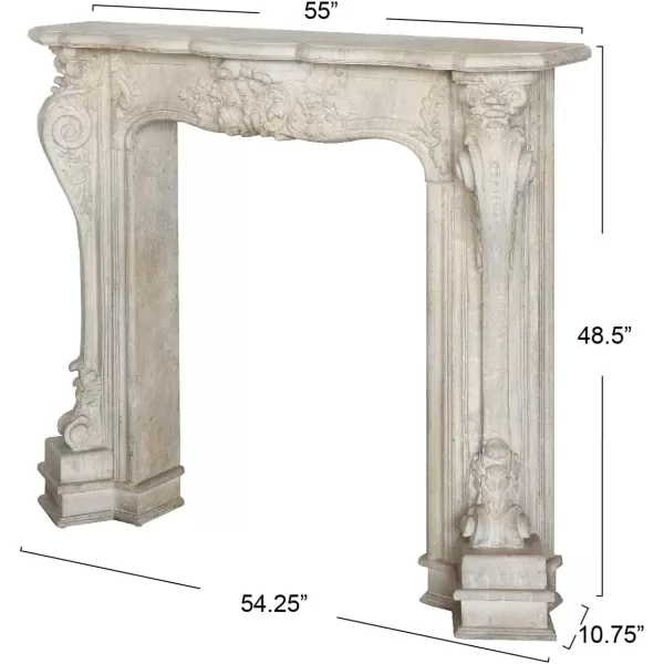 Creative CoOp Decorative Wood Fireplace MantelBlackCream