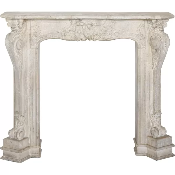 Creative CoOp Decorative Wood Fireplace MantelBlackCream