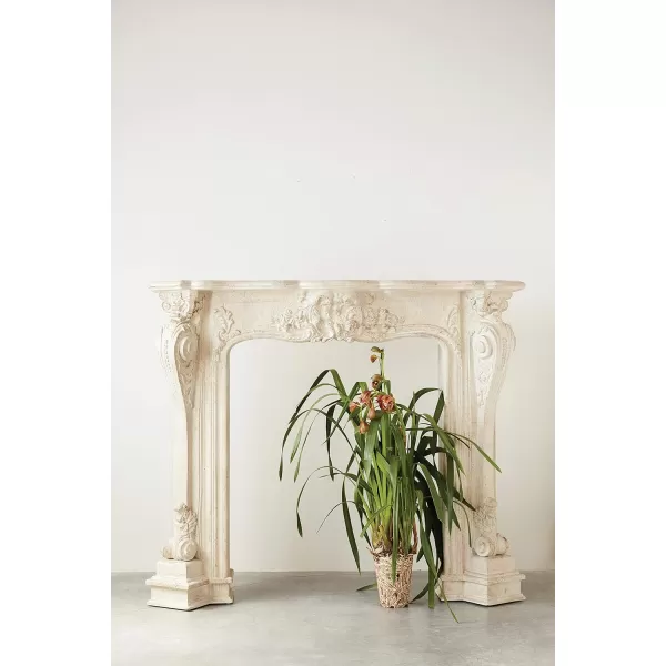 Creative CoOp Decorative Wood Fireplace MantelBlackCream