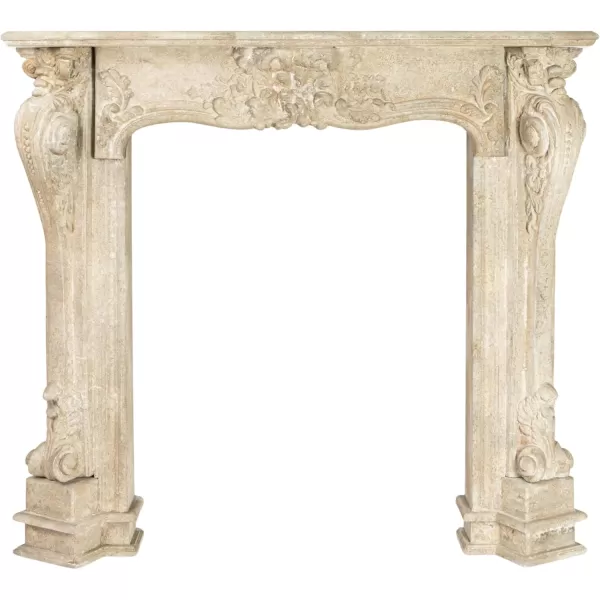 Creative CoOp Decorative Wood Fireplace MantelBlackCream