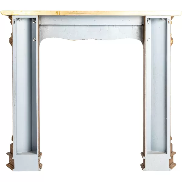 Creative CoOp Decorative Wood Fireplace MantelBlackGold