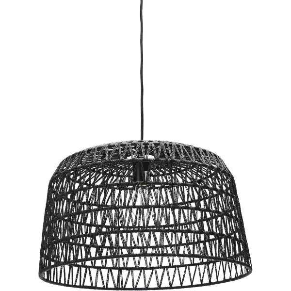 Creative CoOp EC0489 Woven Lamp Charcoal Gray Pendant Black