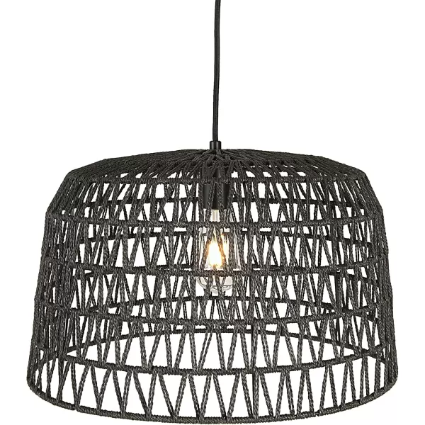 Creative CoOp EC0489 Woven Lamp Charcoal Gray Pendant Black