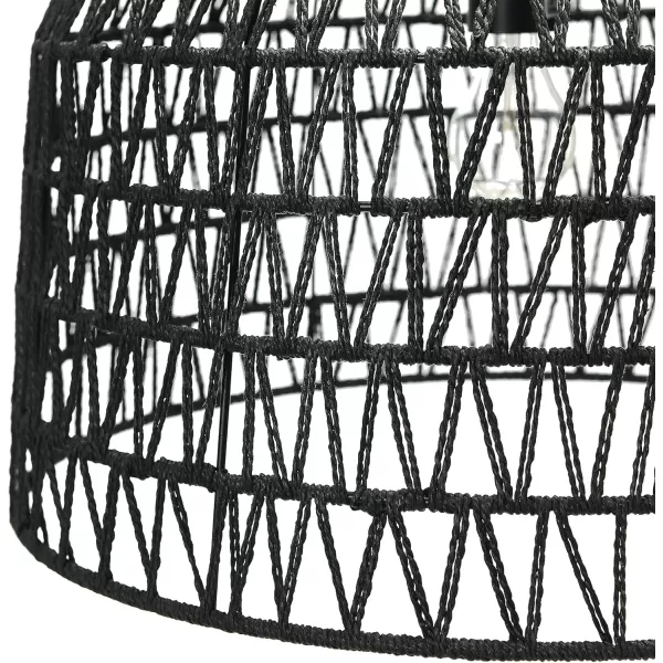 Creative CoOp EC0489 Woven Lamp Charcoal Gray Pendant Black