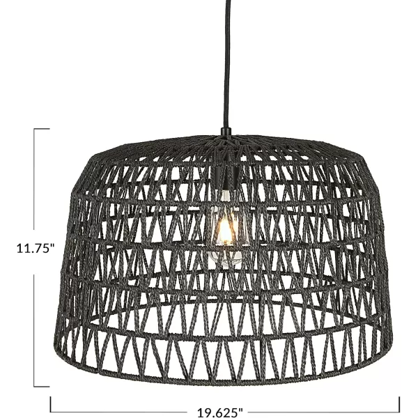 Creative CoOp EC0489 Woven Lamp Charcoal Gray Pendant Black