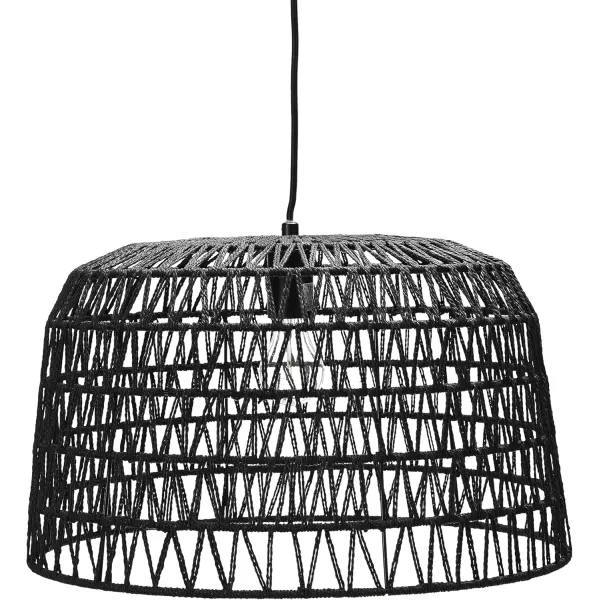 Creative CoOp EC0489 Woven Lamp Charcoal Gray Pendant Black