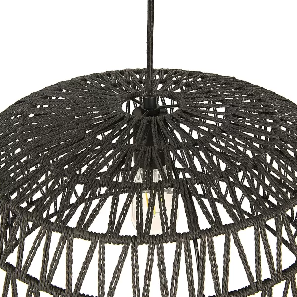 Creative CoOp EC0489 Woven Lamp Charcoal Gray Pendant Black