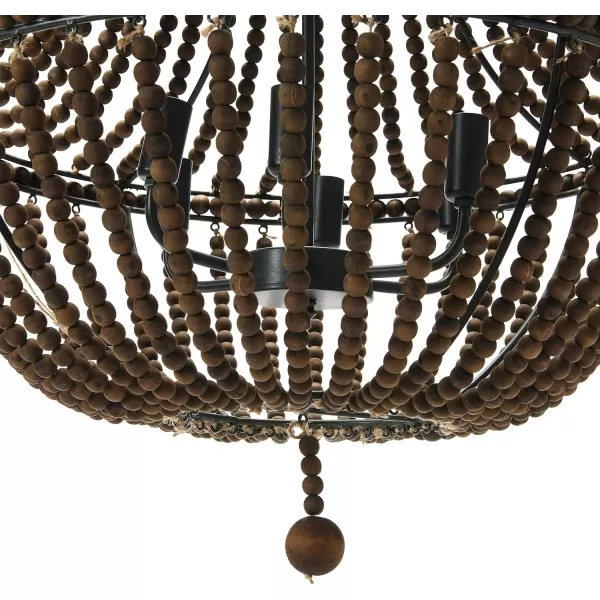 Creative CoOp EC0915 Draped Wood Bead Chandelier 21quot H CreamBrown