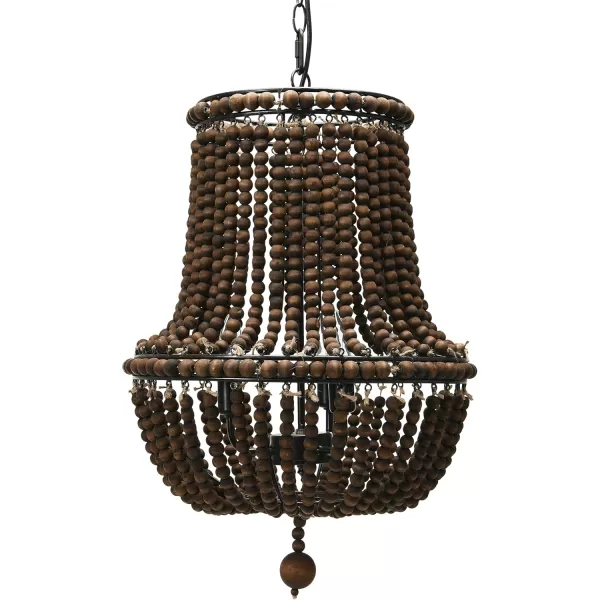 Creative CoOp EC0915 Draped Wood Bead Chandelier 21quot H CreamBrown