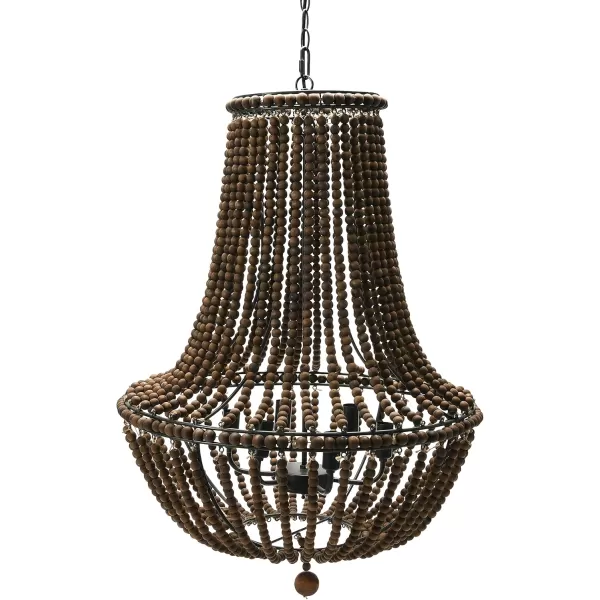 Creative CoOp EC0915 Draped Wood Bead Chandelier 21quot H CreamBrown