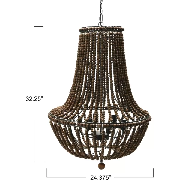 Creative CoOp EC0915 Draped Wood Bead Chandelier 21quot H CreamBrown