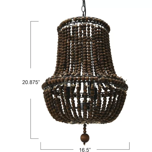 Creative CoOp EC0915 Draped Wood Bead Chandelier 21quot H CreamBrown