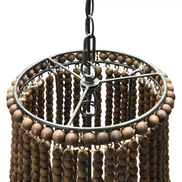 Creative CoOp EC0915 Draped Wood Bead Chandelier 21quot H CreamBrown