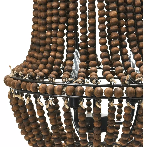 Creative CoOp EC0915 Draped Wood Bead Chandelier 21quot H CreamBrown