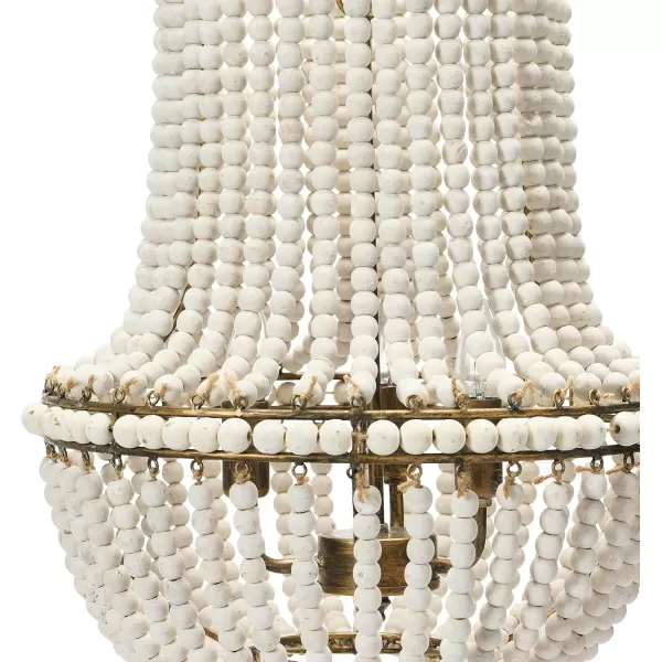 Creative CoOp EC0915 Draped Wood Bead Chandelier 21quot H CreamCream