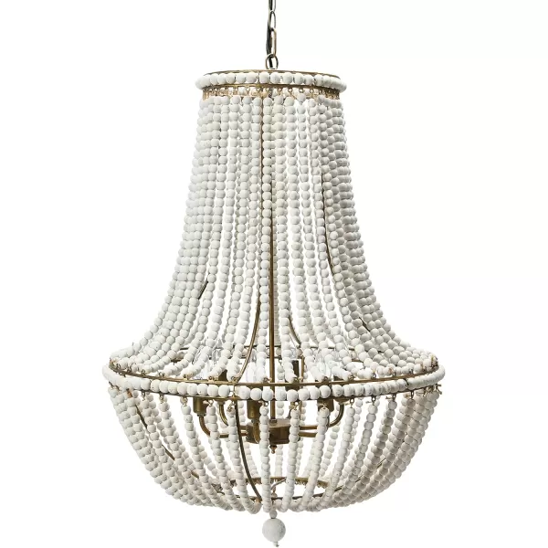 Creative CoOp EC0915 Draped Wood Bead Chandelier 21quot H CreamCream