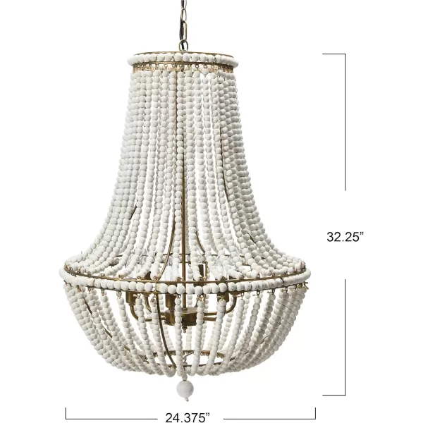 Creative CoOp EC0915 Draped Wood Bead Chandelier 21quot H CreamCream
