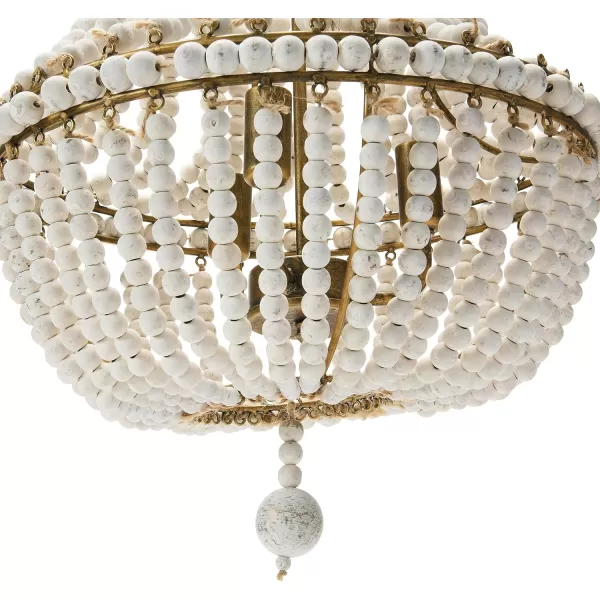 Creative CoOp EC0915 Draped Wood Bead Chandelier 21quot H CreamCream